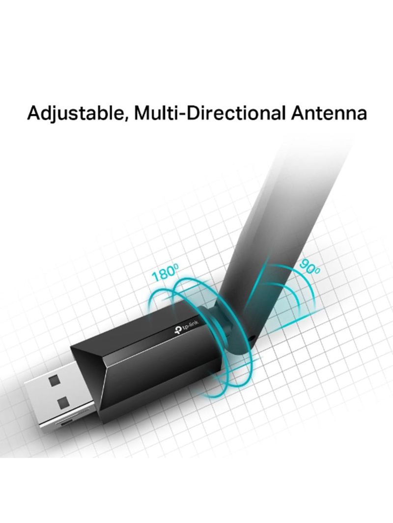 Adaptador usb ac600 dual band 5dbi tp-link archer t2u plus
