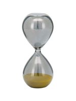 Ampulheta areia vidro amarela 14x6x6cm