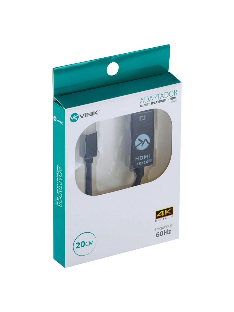 Adaptador mini displayport 12v x hdmi ativo 4k vinik