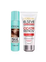 L'oréal paris magic retouch + cicatri renov kit - leave-in + corretivo capilar castanho claro