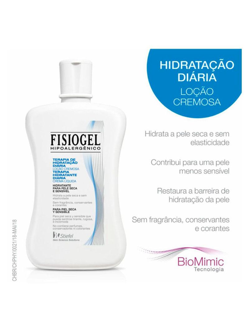 Loção hidratante fisiogel - terapia de hidratação diária