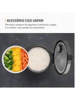 Panela elétrica de arroz mondial pe-43 6 xícaras - preta/inox