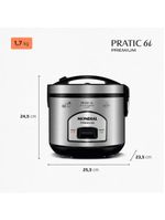 Panela elétrica de arroz mondial pe-43 6 xícaras - preta/inox