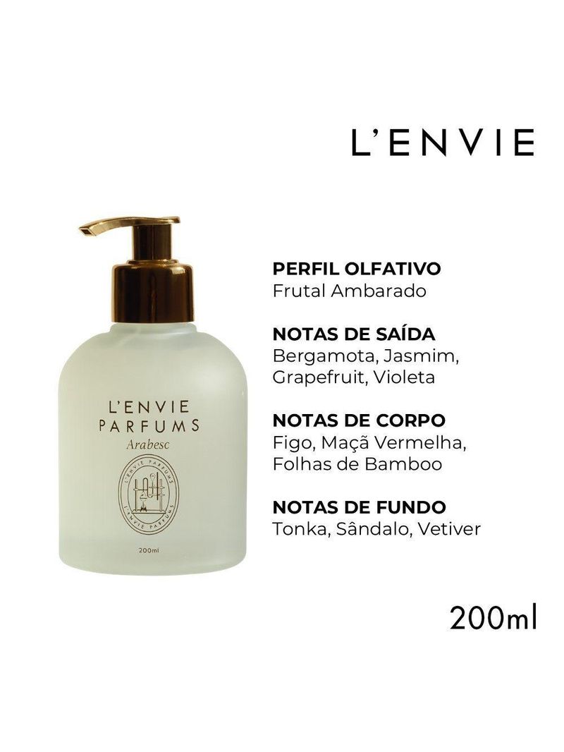 Sabonete Líquido Lenvie Figo Ambarado Arabesc Frutal 200ml