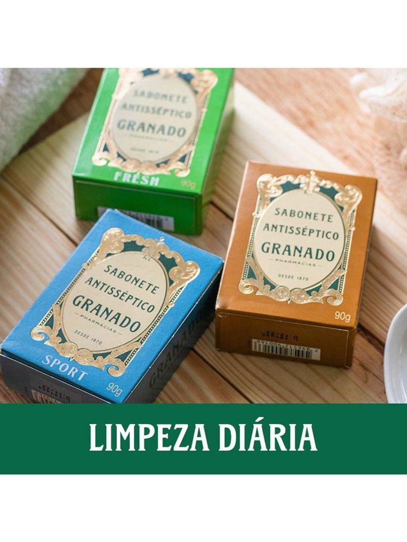 Sabonete Antisséptico Granado Em Barra 90g Sport Vegetal