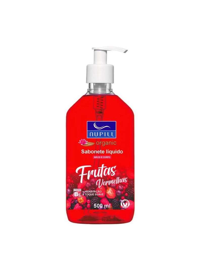 Sabonete Líquido Mãos E Corpo Frutas Vermelhas Nupill 500ml