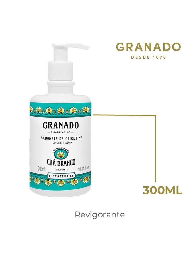 Sabonete Líquido Granado Chá Branco Mãos E Corpo Terrapeutics 300ml