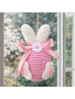Pendente Ovinhos Coelho Enfeite Decorativo De Páscoa 13x8cm Rosa