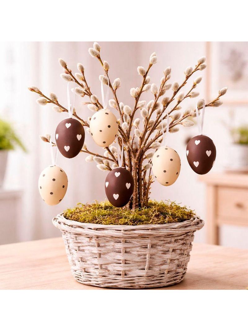 Pendente Decoração Ovinhos De Páscoa Coelho 6x4cm Kit 12pçs