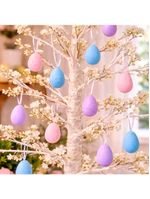 Pendente De Páscoa Ovinhos Colorido Coelho 5x3cm Kit 72pçs