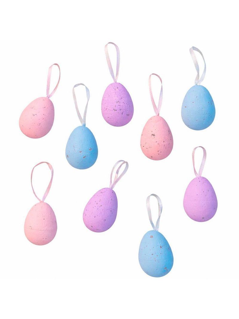 Pendente De Páscoa Ovinhos Colorido Coelho 5x3cm Kit 72pçs