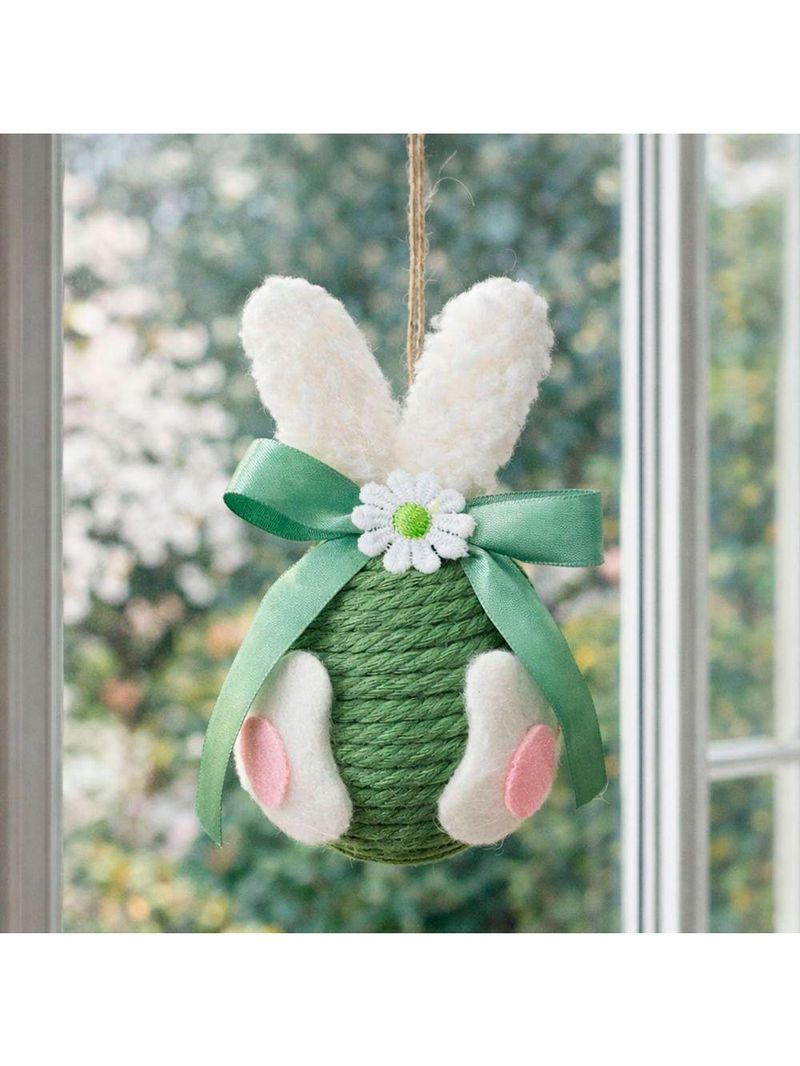 Pendente Ovinhos Coelho Páscoa Enfeite Decorativo De 13x8cm Verde