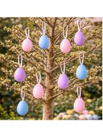 Pendente De Páscoa Ovinhos Colorido Coelho 5x3cm Kit 36pçs