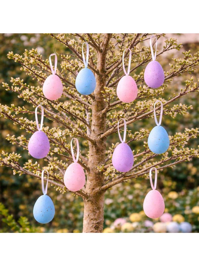 Pendente De Páscoa Ovinhos Colorido Coelho 5x3cm Kit 36pçs