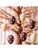 Pendente Ovinhos Decoração De Páscoa Coelho 6x4cm Kit 12pçs