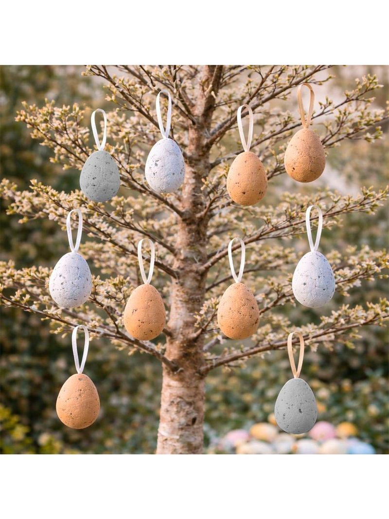 Pendente Ovinhos Decoração De Páscoa Coelho 5x3cm Kit 72pçs