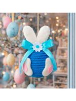 Pendente Ovinhos Coelho Páscoa Enfeite Decorativo De 13x8cm Azul