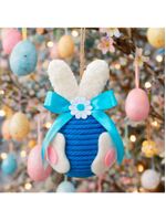 Pendente Ovinhos Coelho Páscoa Enfeite Decorativo De 13x8cm Azul
