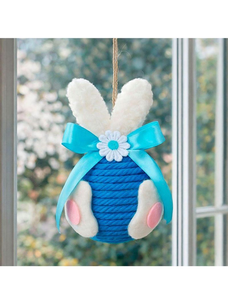 Pendente Ovinhos Coelho Enfeite Decorativo De Páscoa 13x8cm Azul