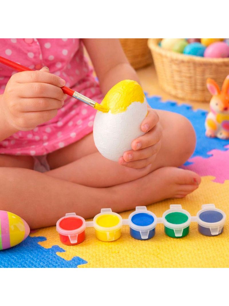 Ovos Coelhos Páscoa Para Colorir Pintar Com Pincel Kit 40pçs