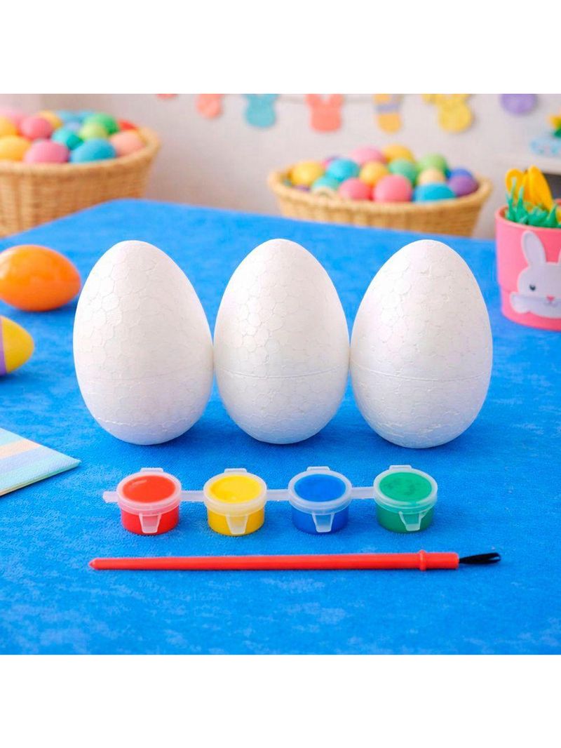 Ovos Coelhos Páscoa Para Colorir Pintar Com Pincel Kit 40pçs