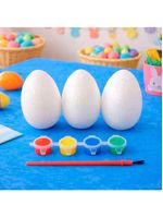 Ovos Coelhos Páscoa Para Colorir Pintar Com Pincel Kit 50pçs