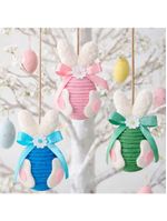 Pendente Ovinhos Coelho Decoração De Páscoa 13x8cm Kit 3pçs