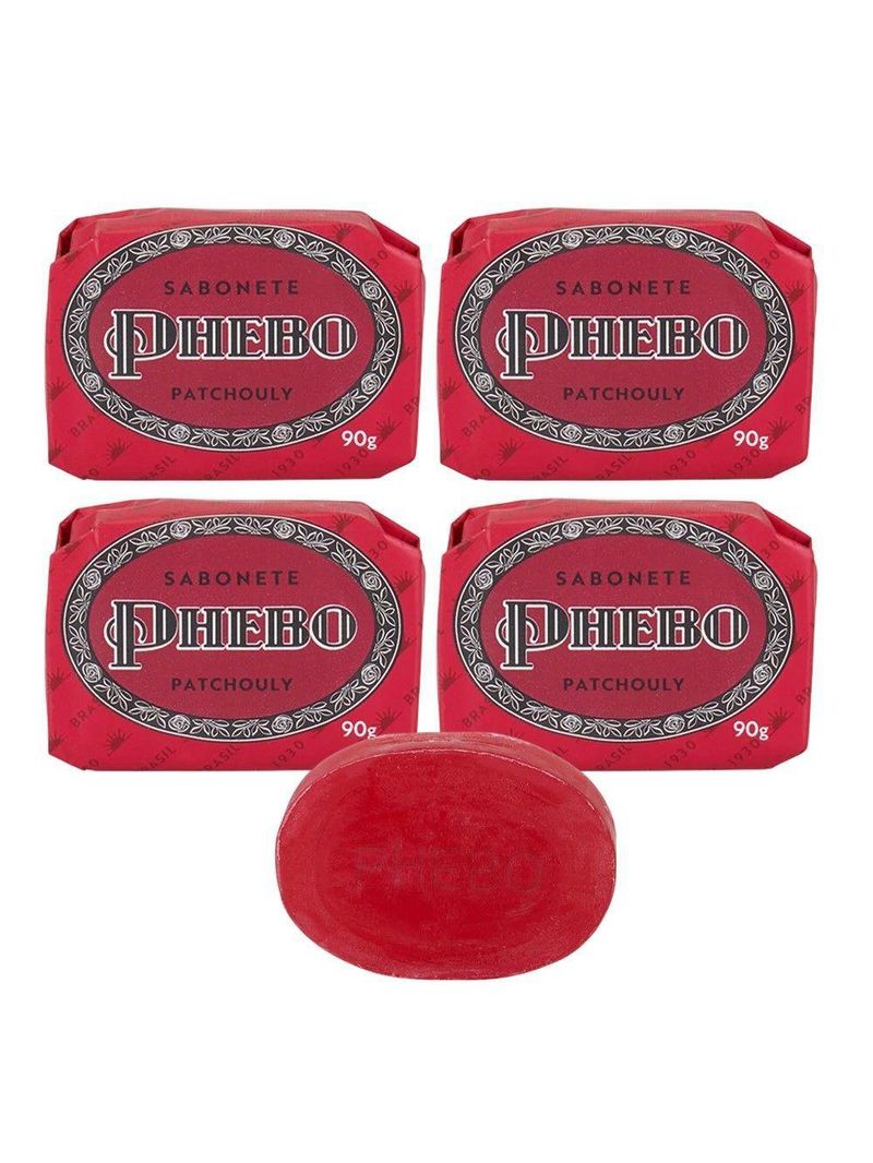 Kit 4 Sabonete Phebo Granado Patchouly Glicerina Base Vegetal Em Barra 90g