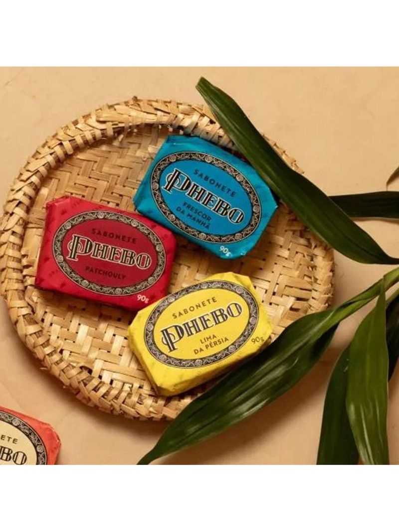 Kit 4 Sabonete Phebo Granado Patchouly Glicerina Base Vegetal Em Barra 90g