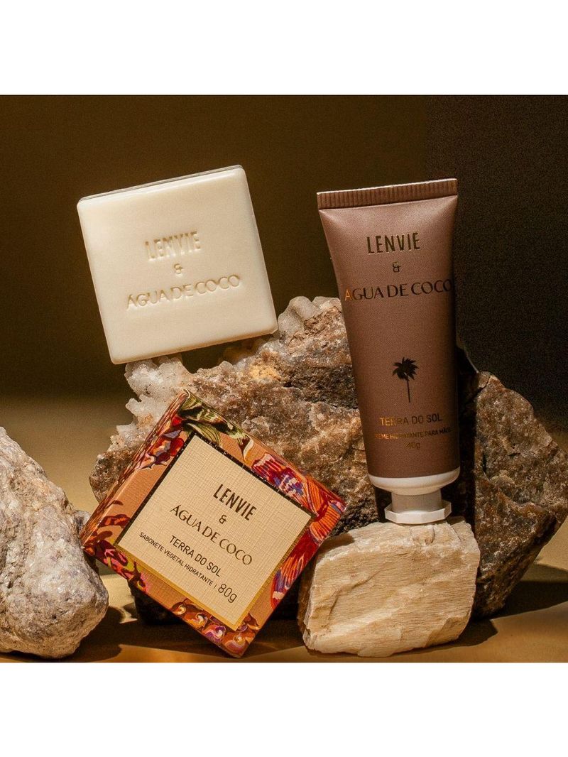 Kit 3 Sabonetes Em Barra 80g Terra Do Sol água De Coco Lenvie