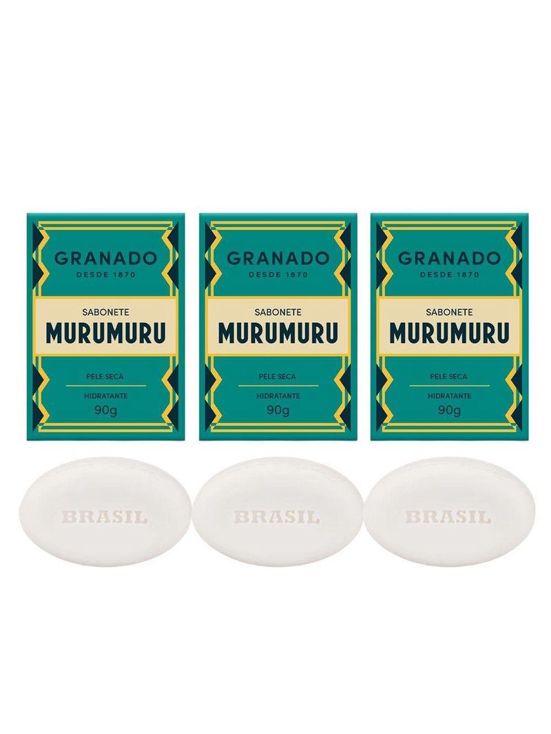 Kit 3 Sabonete Em Barra Murumuru Tratamento Pele Seca Hidratante 90g