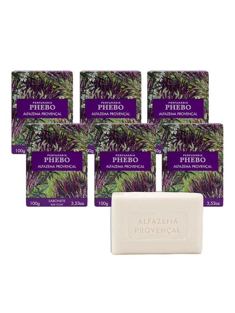 Kit 6 Sabonete Phebo Alfazema Provençal Em Barra Cremoso 100g