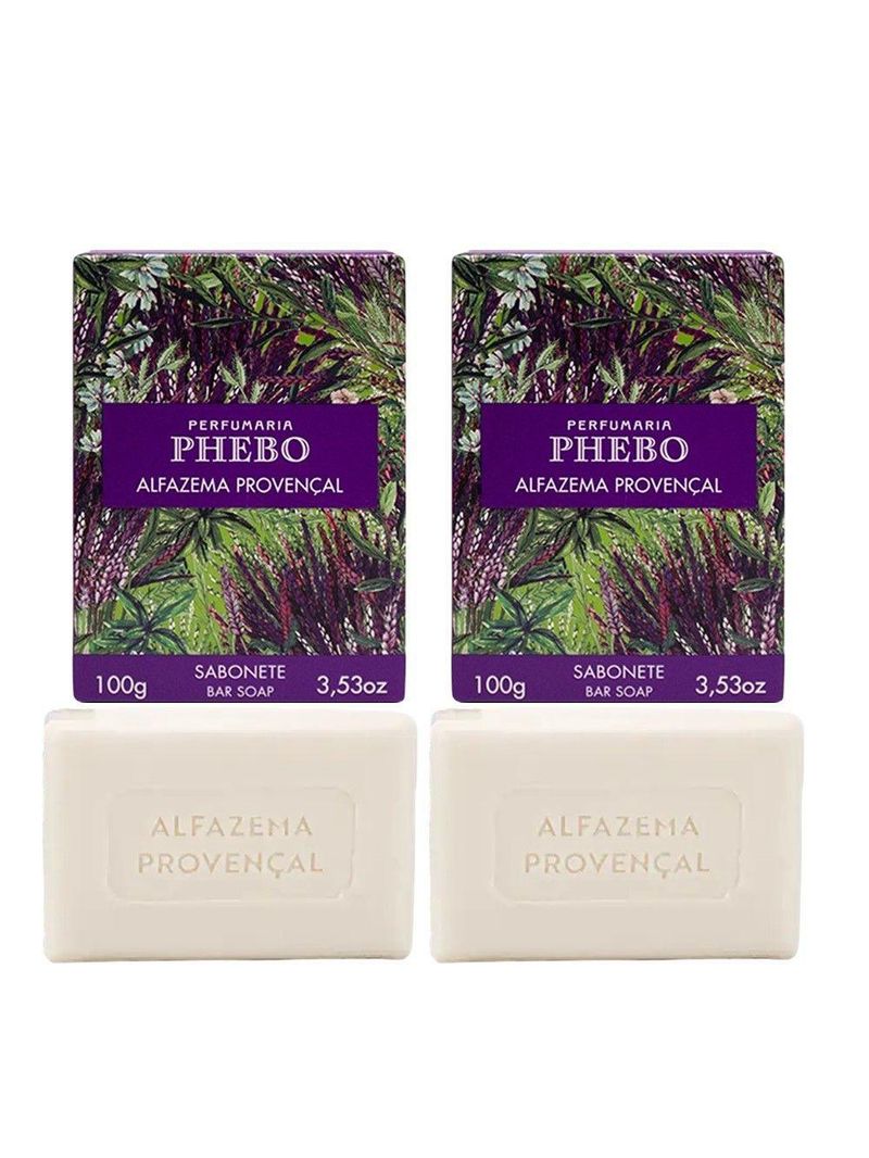 Kit 2 Sabonete Phebo Alfazema Provençal Em Barra Cremoso 100g