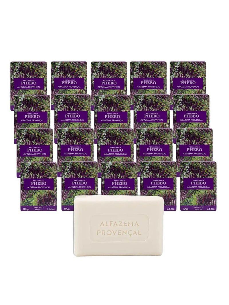Kit 20 Sabonete Phebo Alfazema Provençal Em Barra Cremoso 100g
