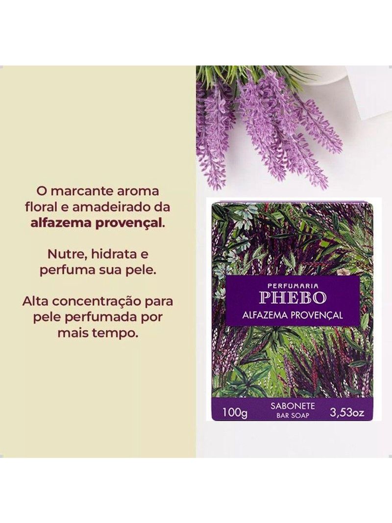 Kit 20 Sabonete Phebo Alfazema Provençal Em Barra Cremoso 100g