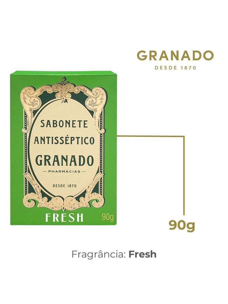 Kit 2 Sabonete Antisséptico Granado Fresh Em Barra Antiacne Vegetal 90g