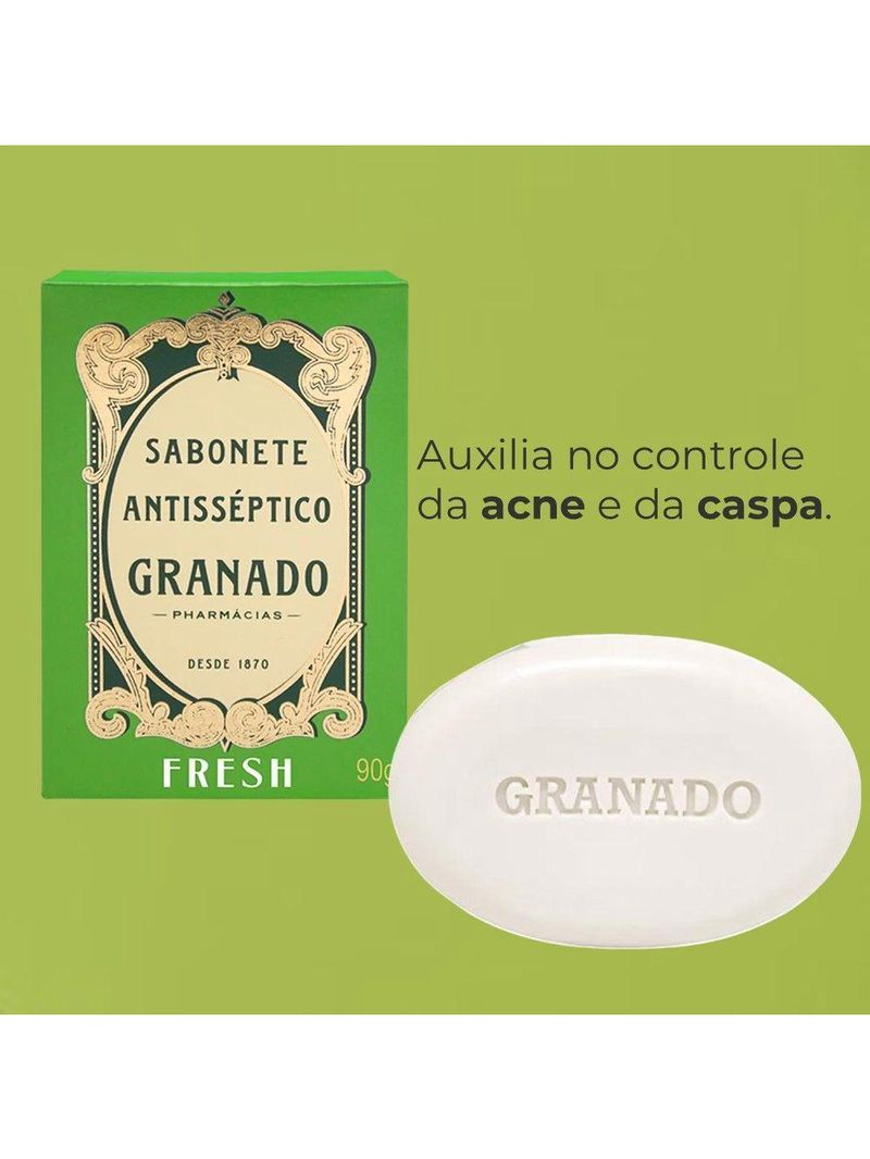 Kit 2 Sabonete Antisséptico Granado Fresh Em Barra Antiacne Vegetal 90g