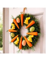 Guirlanda Páscoa Decoração Coelho Cenoura Enfeite Porta 40cm