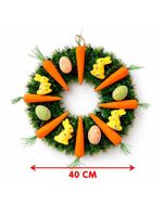 Guirlanda Páscoa Decoração Cenoura Coelho Enfeite Porta 40cm