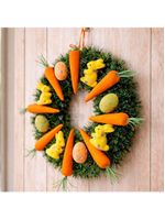 Guirlanda Páscoa Decoração Cenoura Coelho Enfeite Porta 40cm