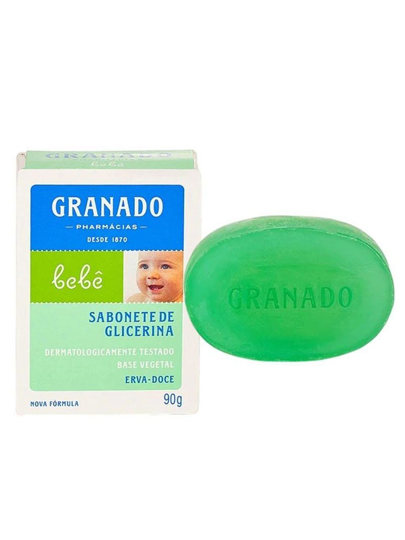 Kit 2 Sabonete Em Barra Para Bebê 90g Glicerina Erva Doce Natural Granado