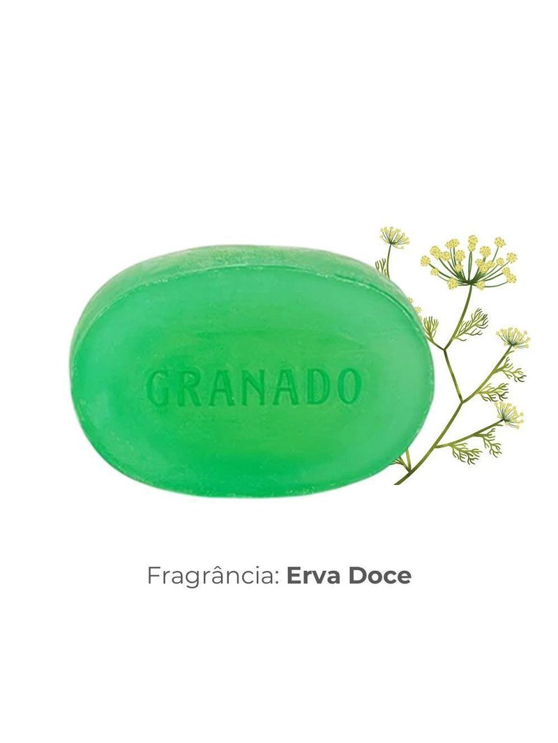 Kit 2 Sabonete Em Barra Para Bebê 90g Glicerina Erva Doce Natural Granado