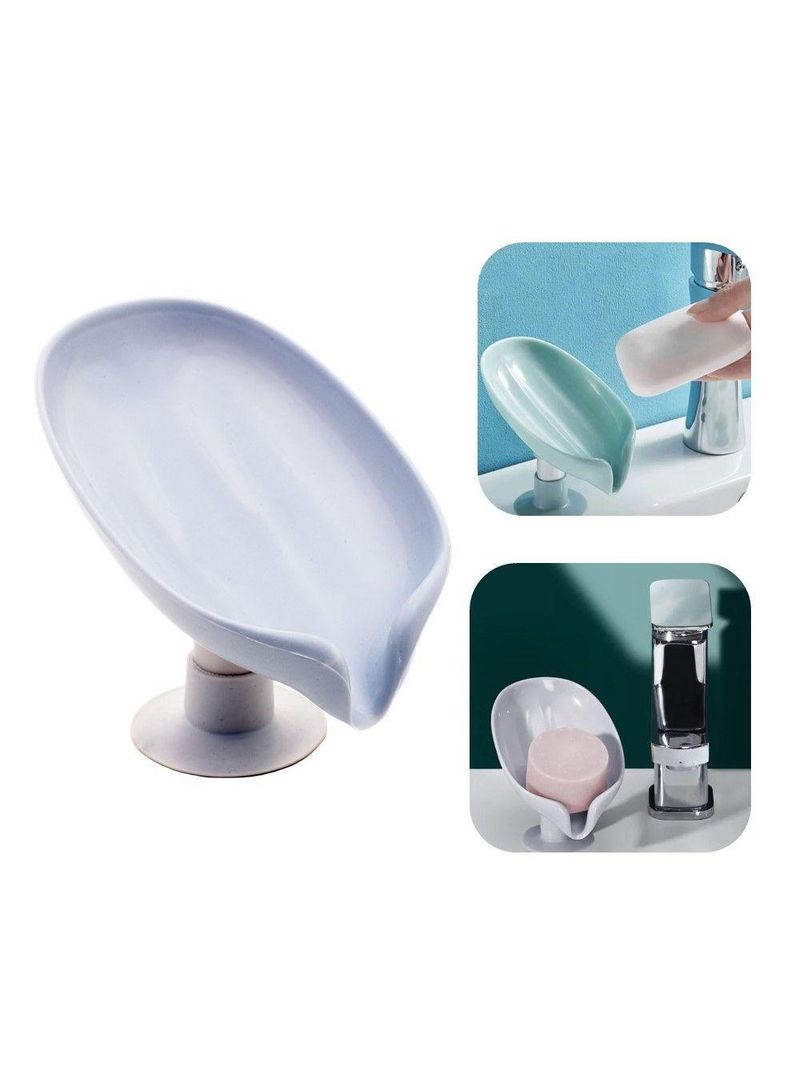 Kit 2 Saboneteira De Pia Com Ventosa E Drenagem Plástico Cinza Lyor