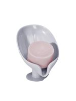 Kit 2 Saboneteira De Pia Com Ventosa E Drenagem Plástico Cinza Lyor