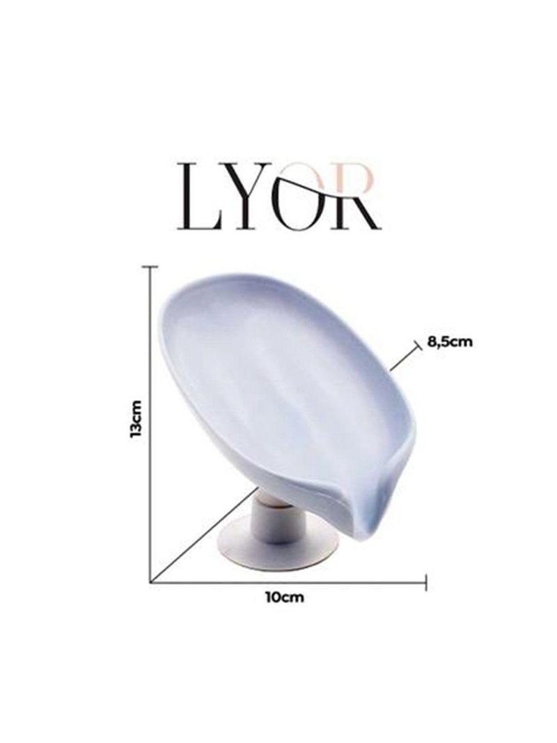 Kit 2 Saboneteira De Pia Com Ventosa E Drenagem Plástico Cinza Lyor