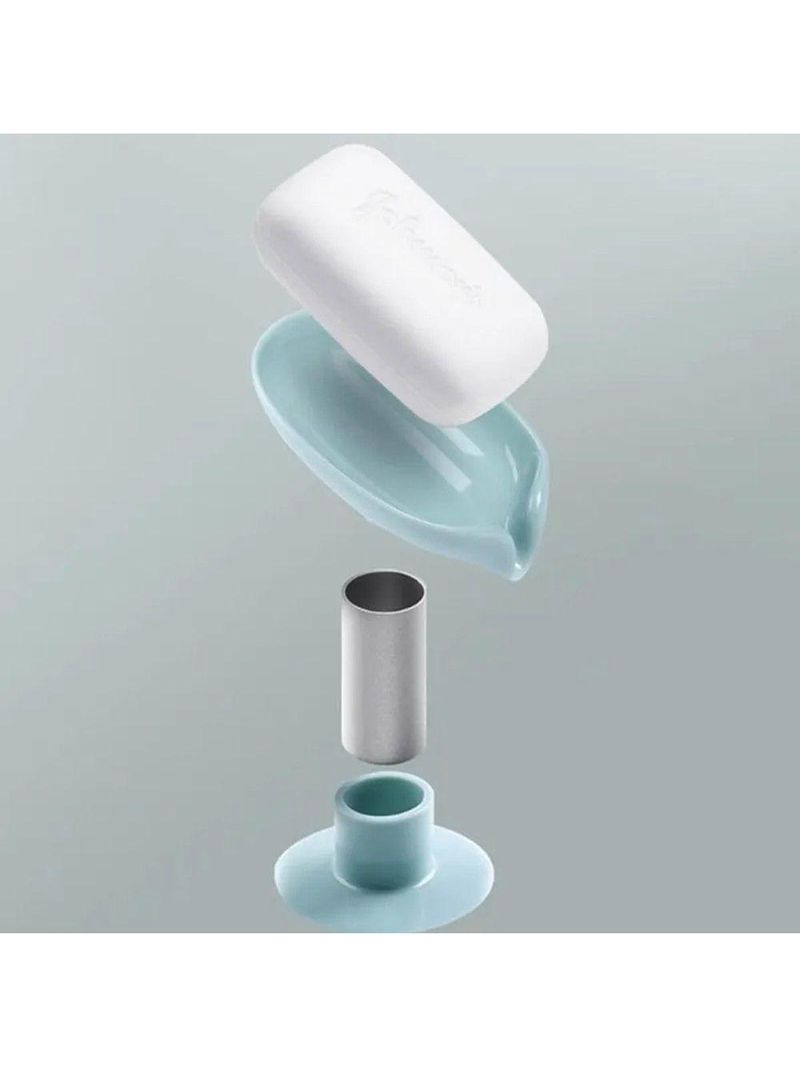 Kit 2 Saboneteira De Pia Com Ventosa E Drenagem Plástico Cinza Lyor