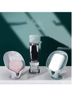 Kit 2 Saboneteira De Pia Com Ventosa E Drenagem Plástico Cinza Lyor