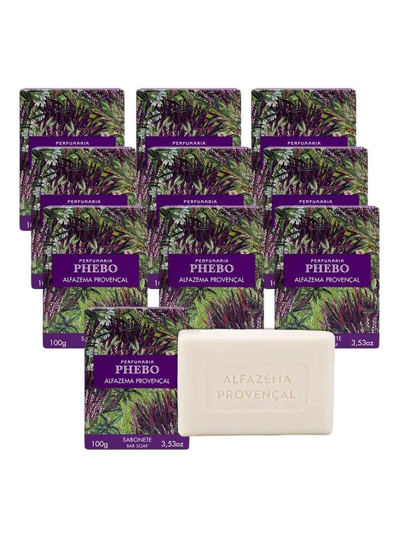 Kit 10 Sabonete Phebo Alfazema Provençal Em Barra Cremoso 100g