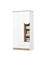 Guarda Roupa Infantil Magia 3 Portas 2 Gavetas Branco Com Jequitibá Hp