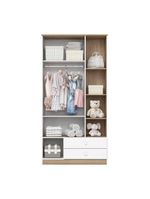 Guarda Roupa Infantil Magia 3 Portas 2 Gavetas Branco Com Jequitibá Hp